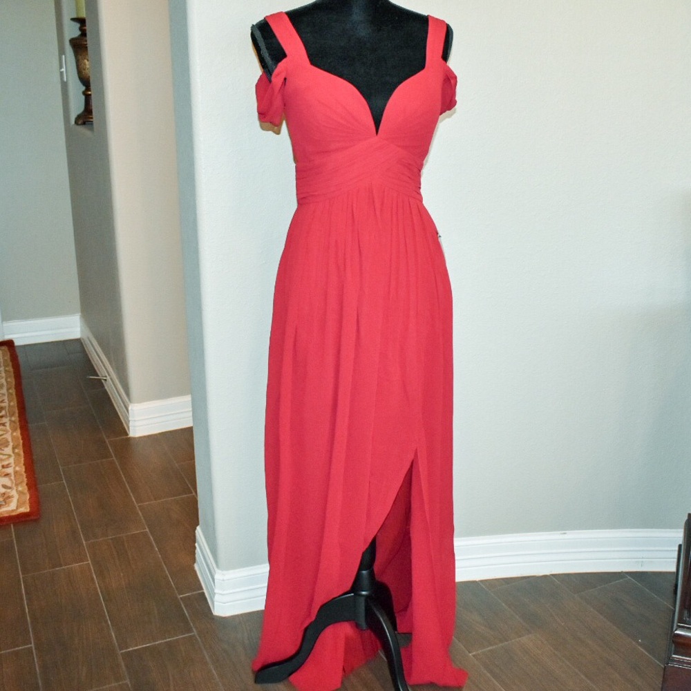 Lulu’s oceans of elegance wine Red Maxi Dress - Picture 1 of 6